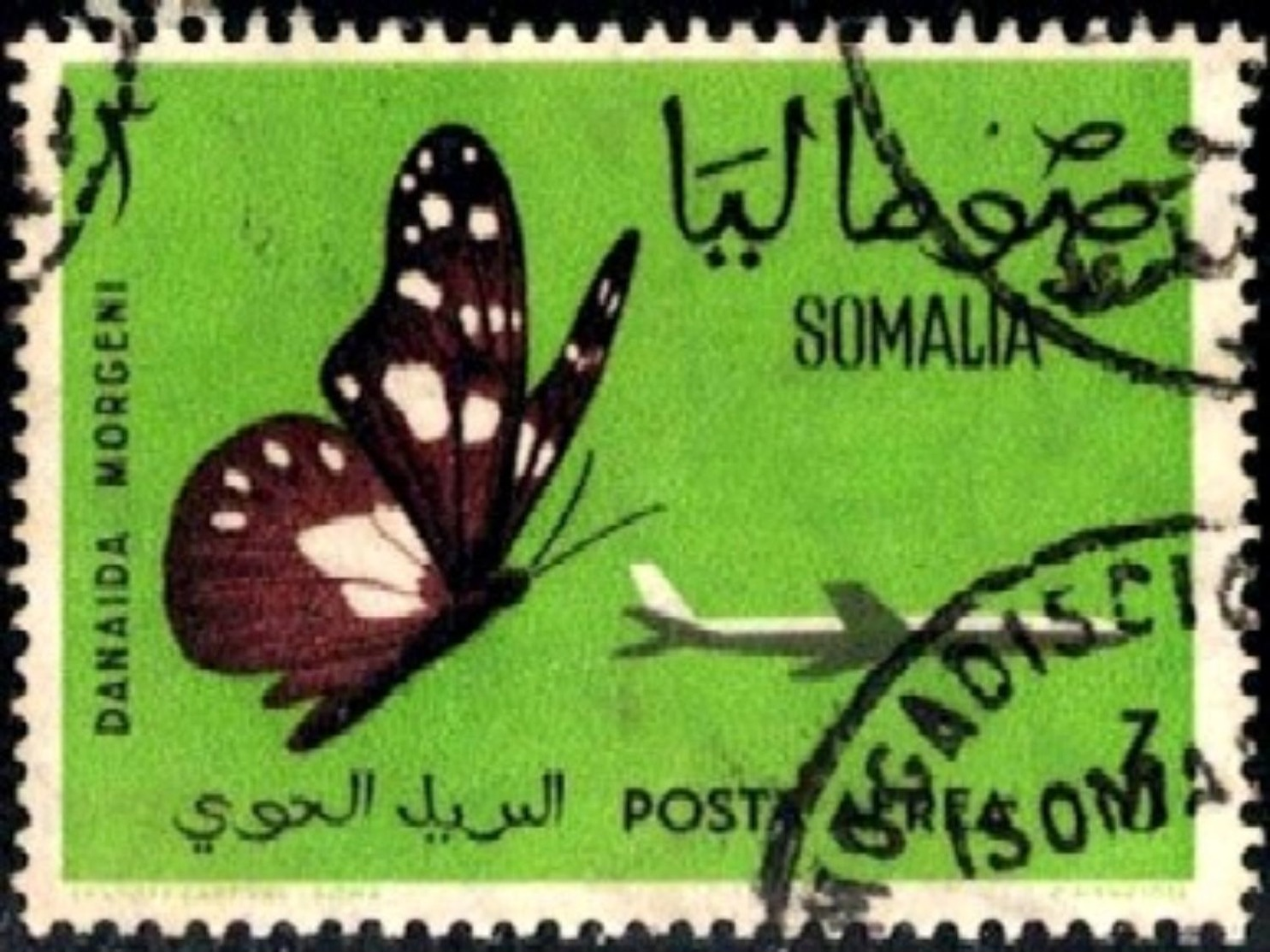 Butterfly And Jet Plane, Somalia Stamp SC#C79 Used - Somalie (1960-...)