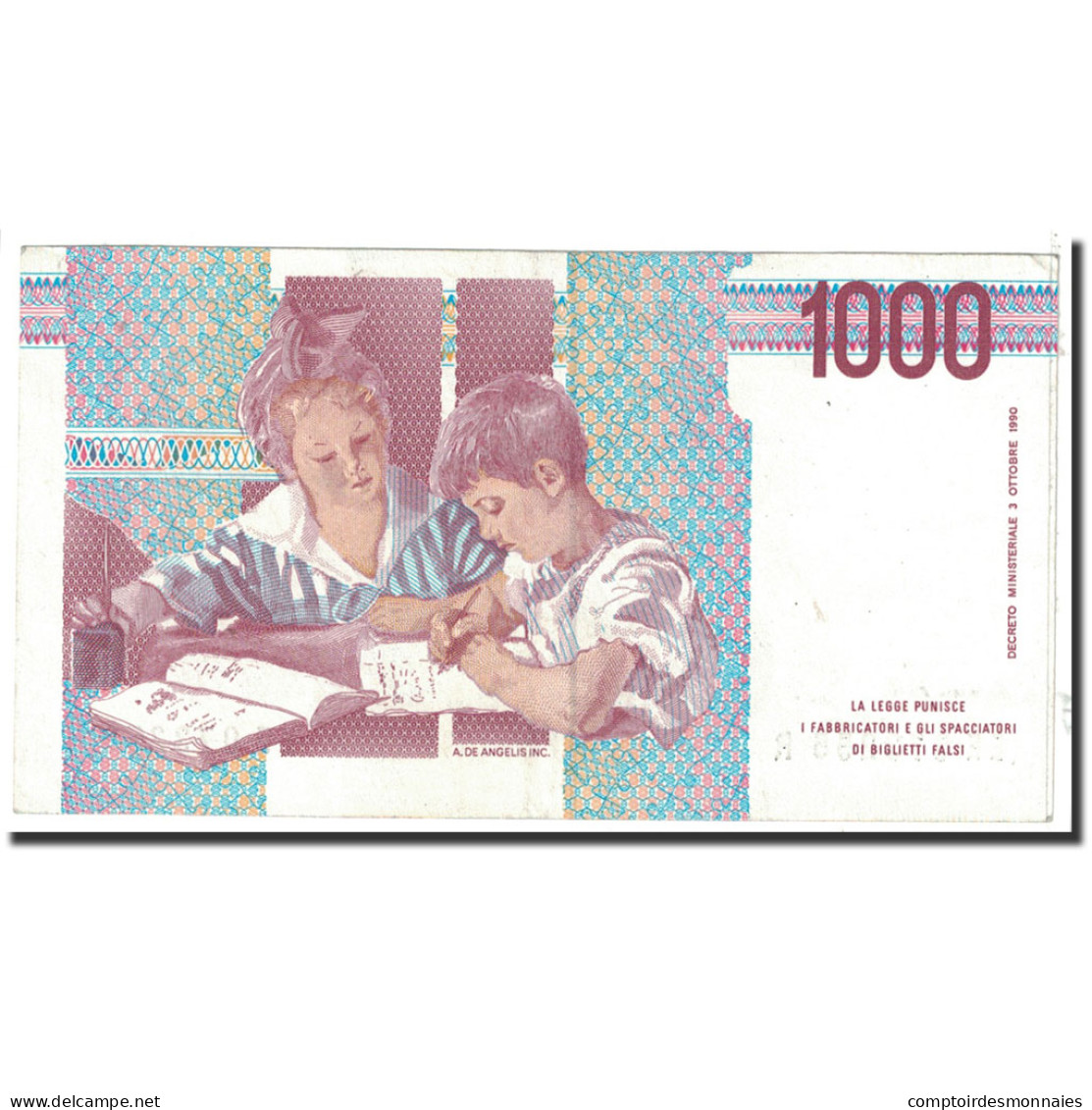 Billet, Italie, 1000 Lire, 1990, Undated, KM:114c, NEUF - 1000 Liras