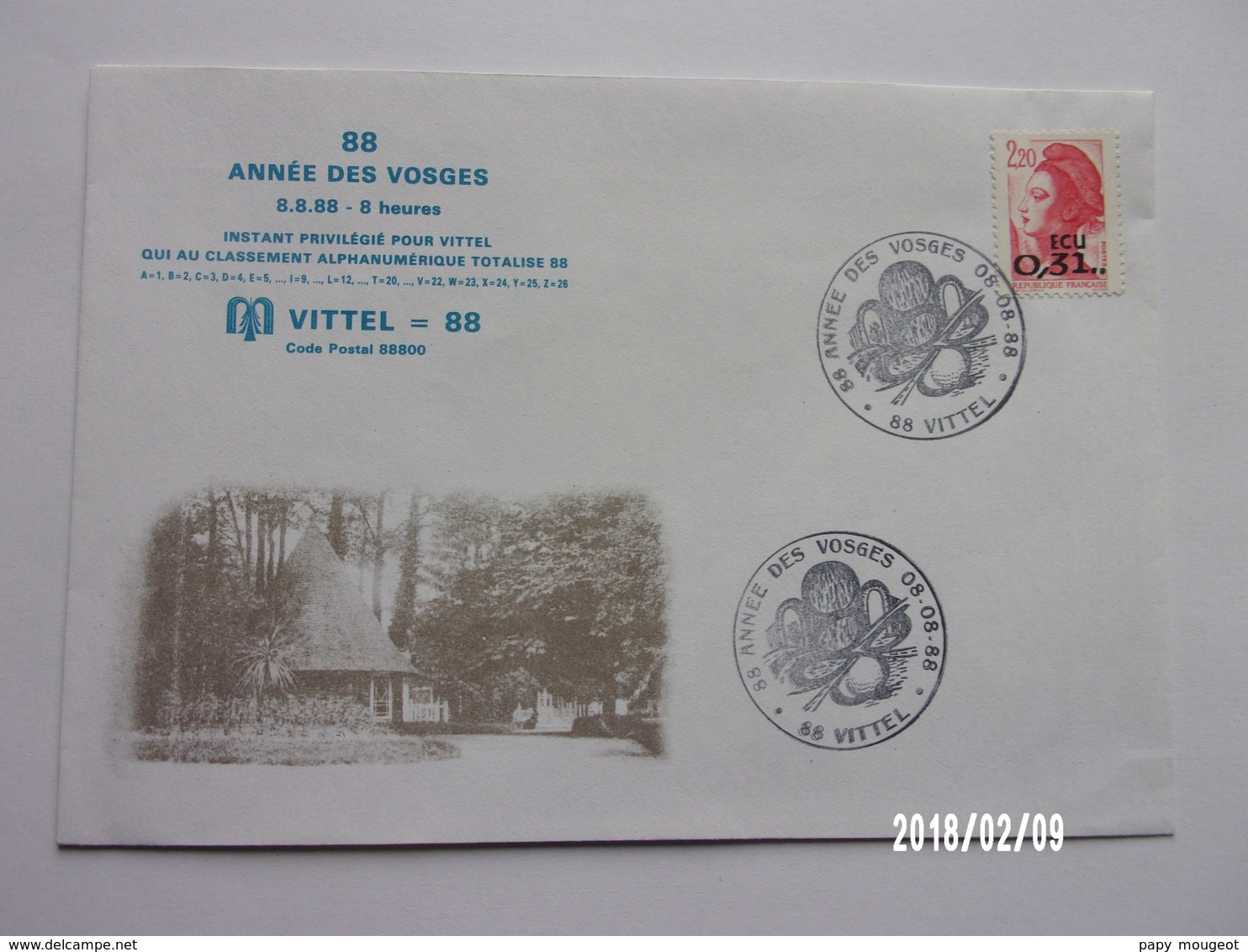 Vittel - 88 Année Des Vosges 08/08/88 - 1988 - Cachets Provisoires