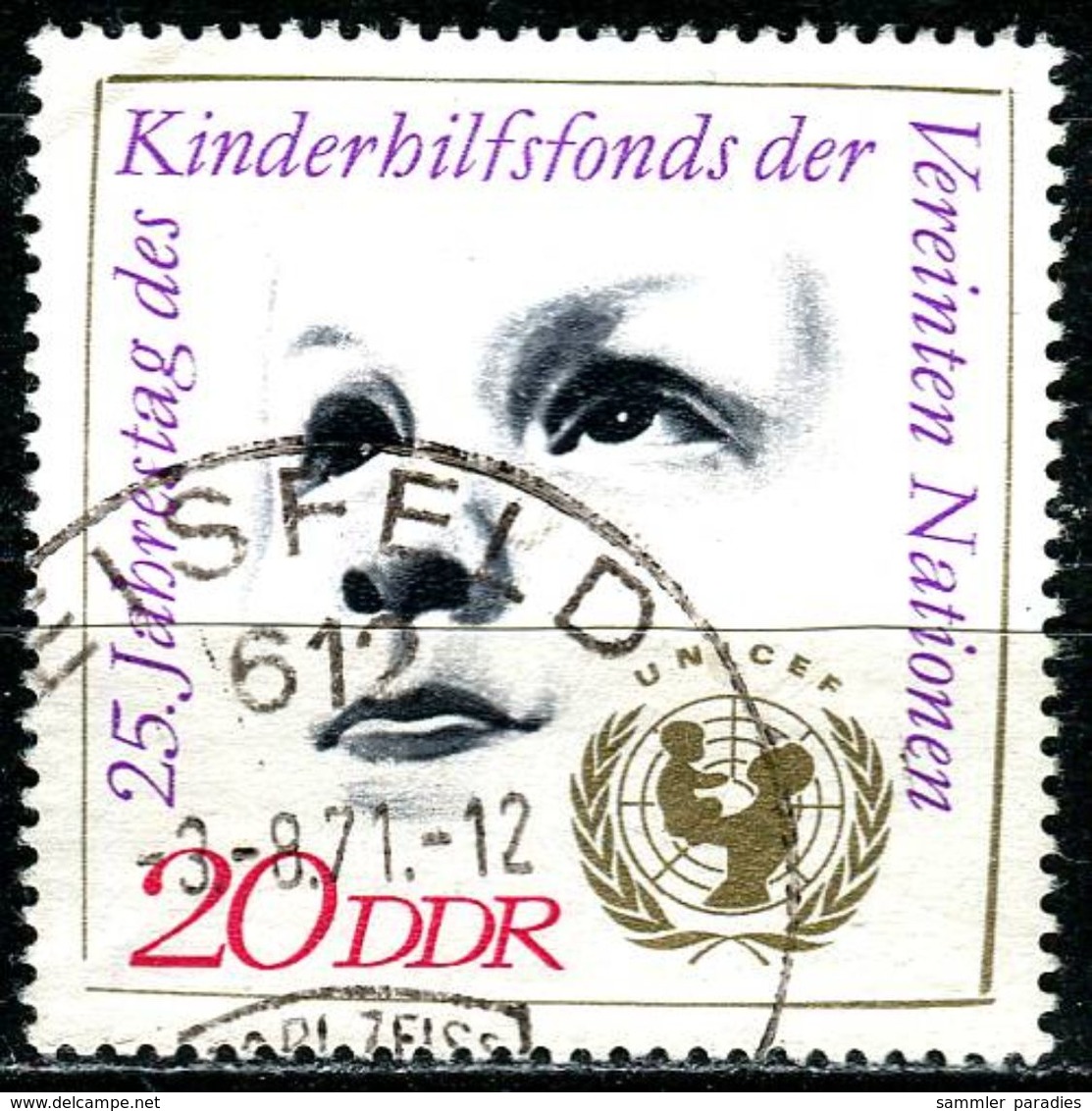 DDR - Mi 1690 - OO Gestempelt (D) - 20Pf     Kinderhilfswerk UNICEF - Oblitérés