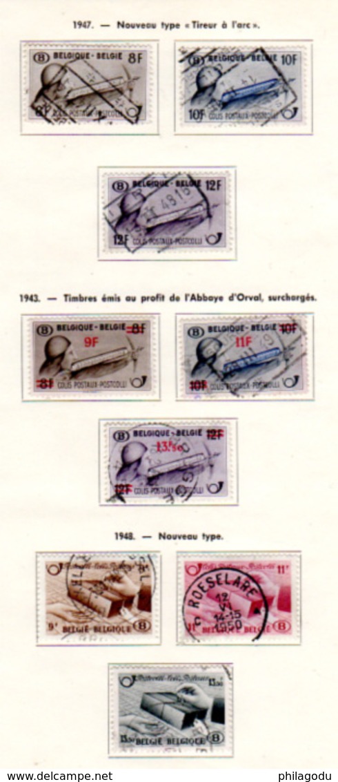 1945-68  chemins de fer et colis-postaux, entre 288 et 398, cote 88 €,