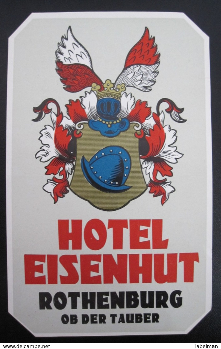 HOTEL MOTEL INN PENSION HEISENHUT ROTHENBURG HOLLAND TAG LUGGAGE LABEL ETIQUETTE KOFFER AUFKLEBER DECAL STICKER - Hotel Labels