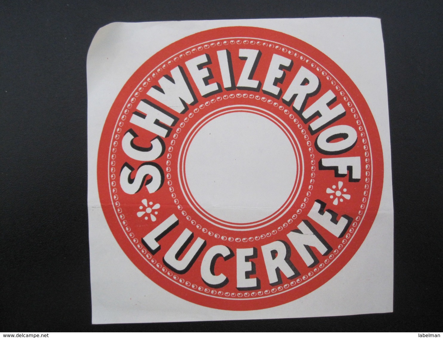 HOTEL MOTEL SCHWEIZERHOF LUCERNE SWISS SCHWEIZ SWITZERLAND LUGGAGE LABEL ETIQUETTE KOFFER AUFKLEBER DECAL STICKER - Etiketten Van Hotels