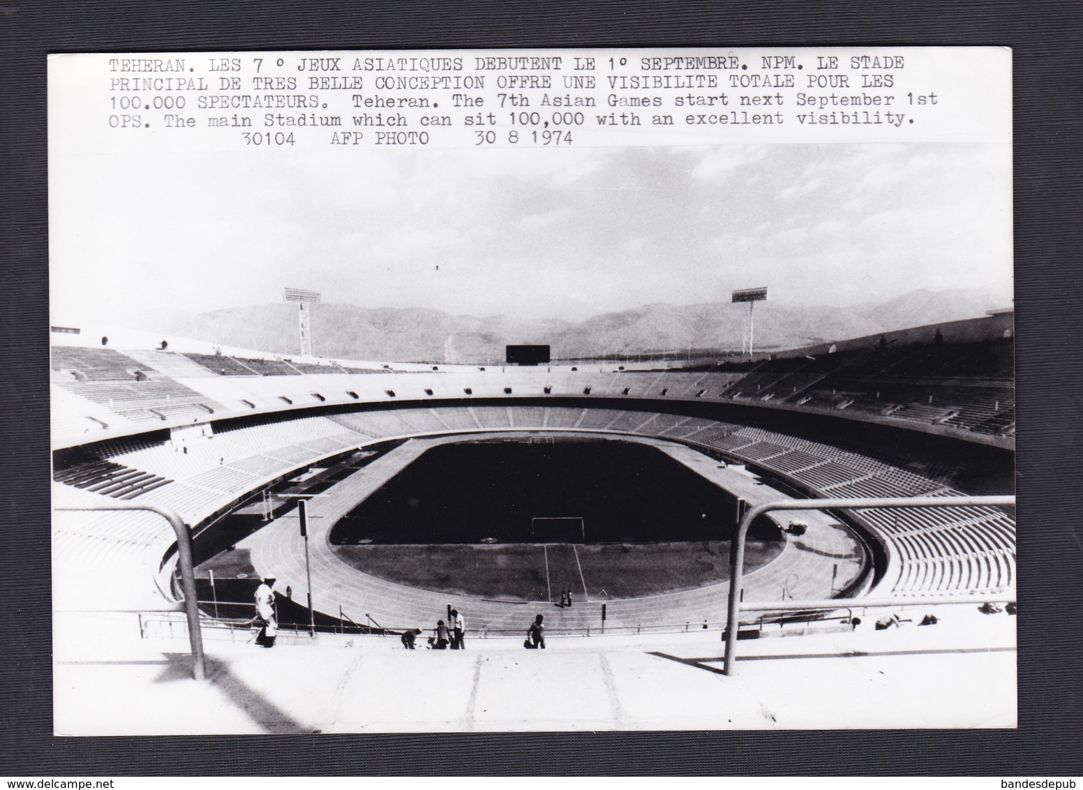 Photo Originale Agence France Presse - Stade Principal Stadium Stadio Teheran Iran 7ème Jeux Asiatiques 1974 - Sport