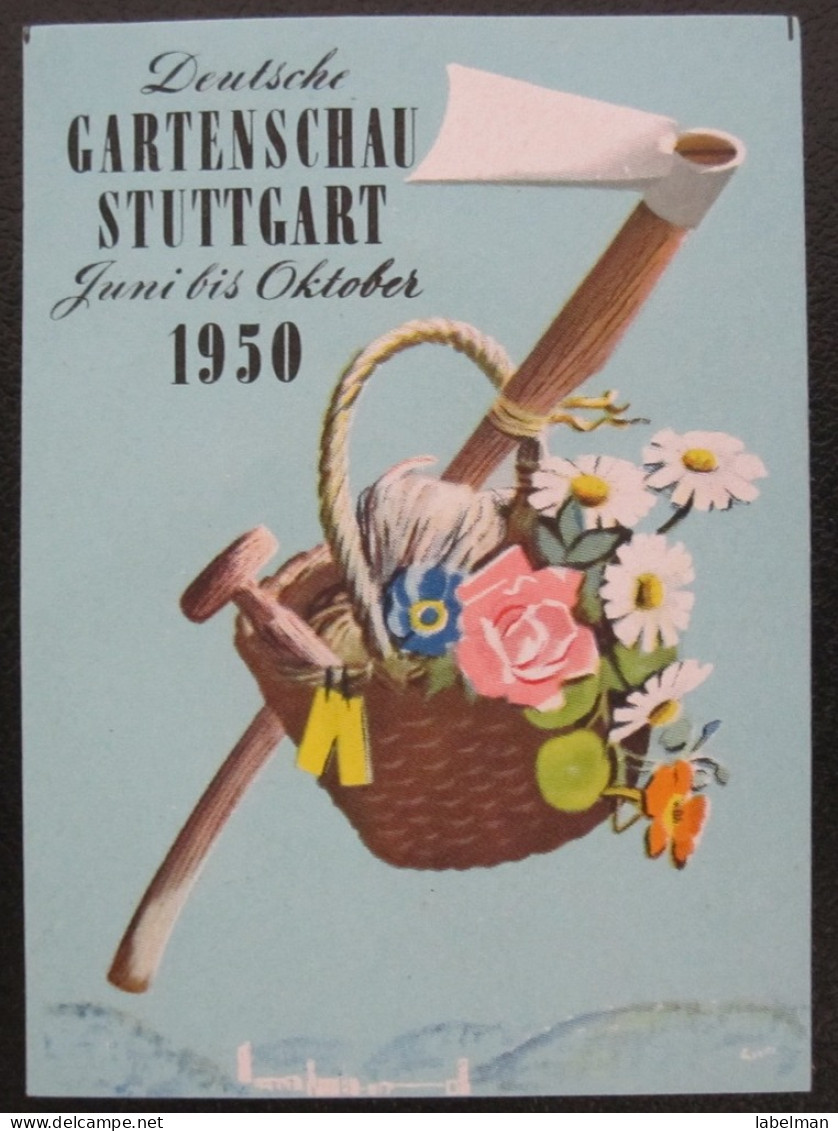 HOTEL DEUTSCHE GARTENSCHAU STUTTGART GERMANY DEUTSCHLAND TAG DECAL STICKER LUGGAGE LABEL ETIQUETTE AUFKLEBER - Etiketten Van Hotels