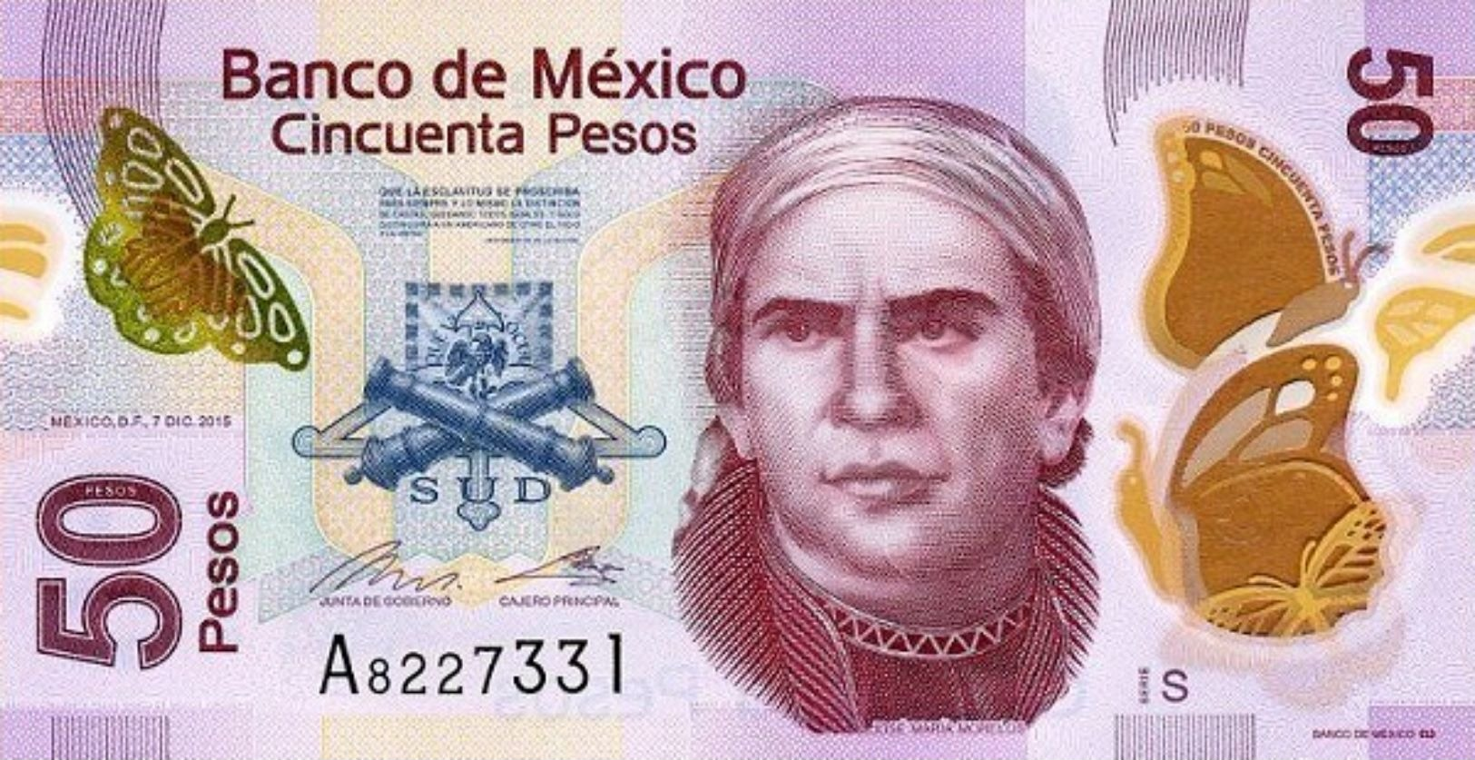 MEXICO.2015. 50 PESOS.T SERIES POLYMER UNCIRCULATED (B) - Mexico