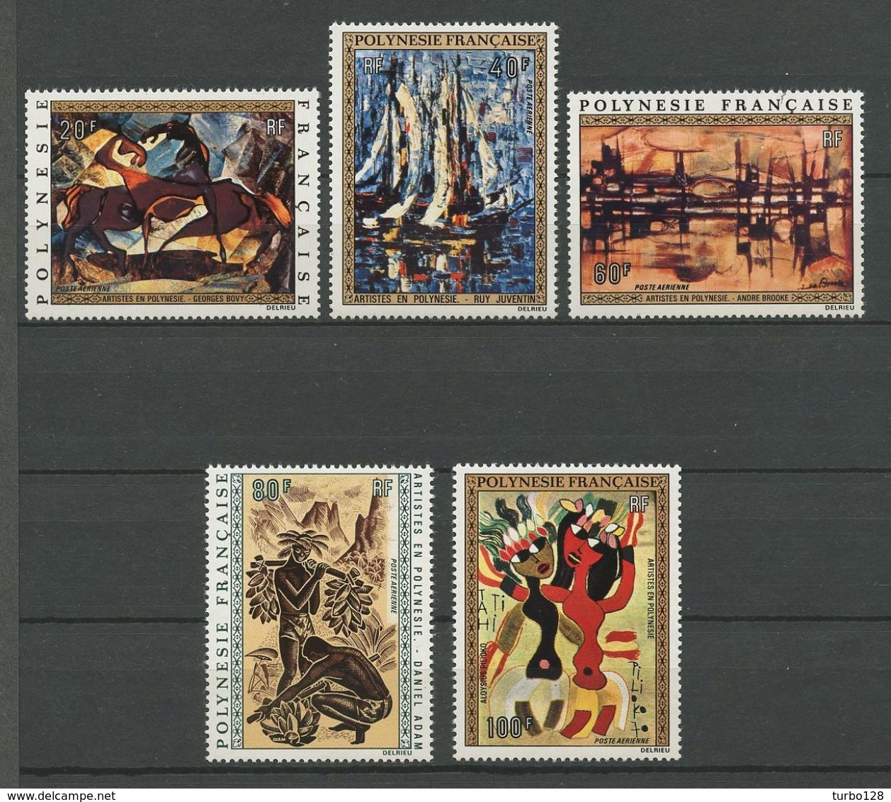 POLYNESIE 1972 PA N° 65/69 ** Neufs MNH Superbes Cote 127 € Peintures Paintings Artistes Tableaux Bovy Pilioko - Non Classés