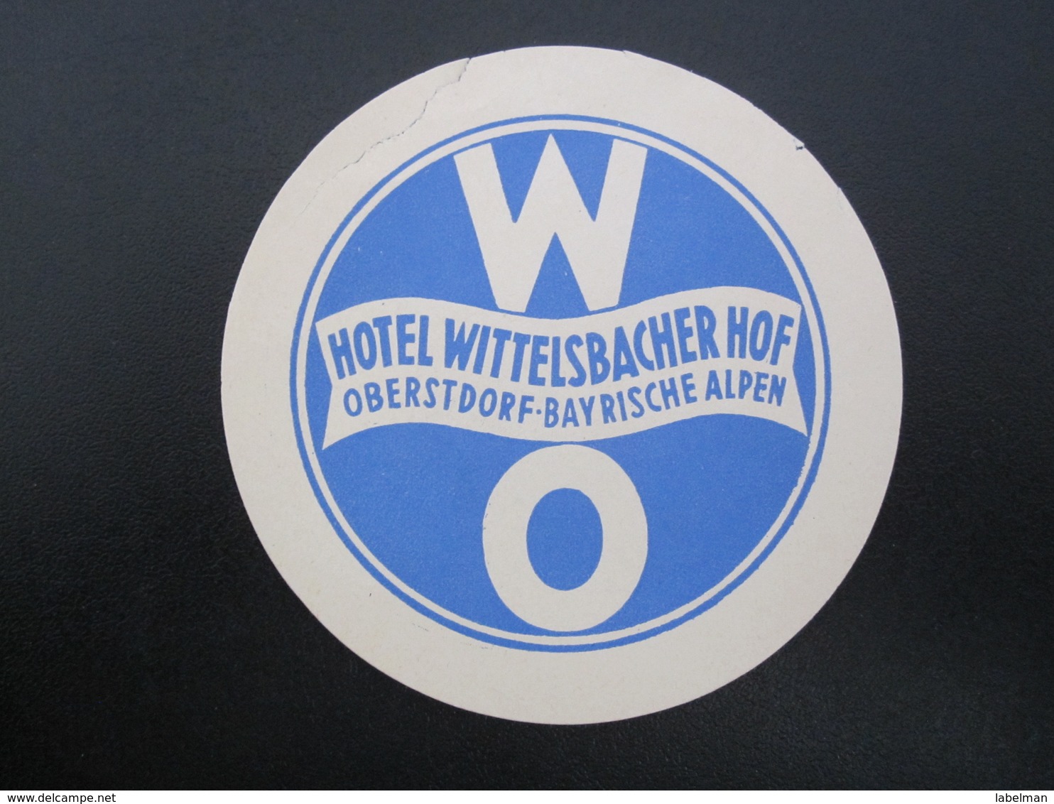 HOTEL OBERSTDORF WITTELSBACHER GASTHOF BAD DEUTSCHLAND GERMANY MINI DECAL STICKER LUGGAGE LABEL ETIQUETTE AUFKLEBER - Hotel Labels