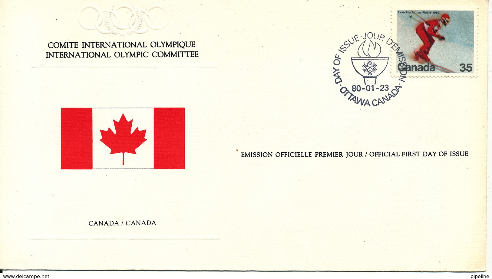 Canada International Olympic Committee OL Lake Placid Ottowa 23-1-1980 - 1971-1980