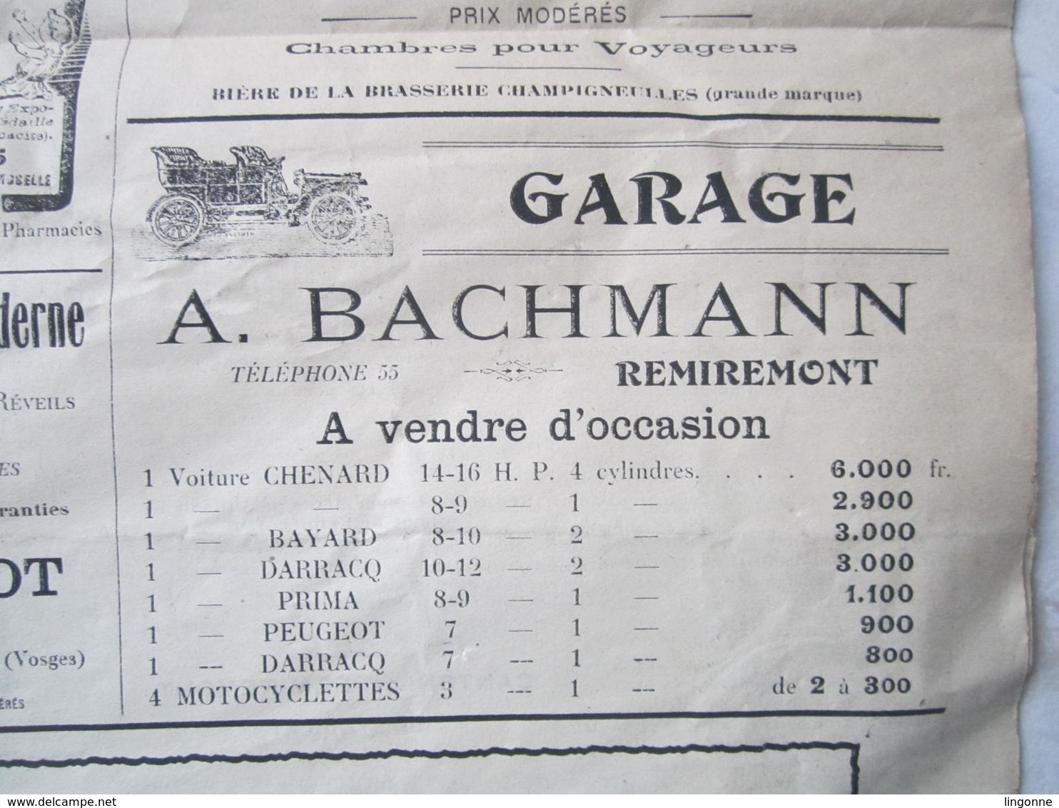 1910 JOURNAL LES HAUTES-VOSGES Organe du Parti républicain Radical de l'Arrondissement de REMIREMONT + Publicitée