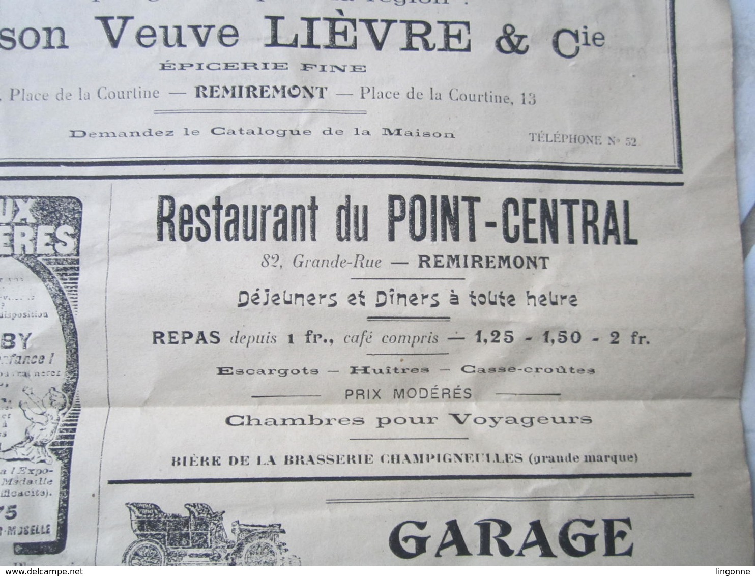 1910 JOURNAL LES HAUTES-VOSGES Organe du Parti républicain Radical de l'Arrondissement de REMIREMONT + Publicitée