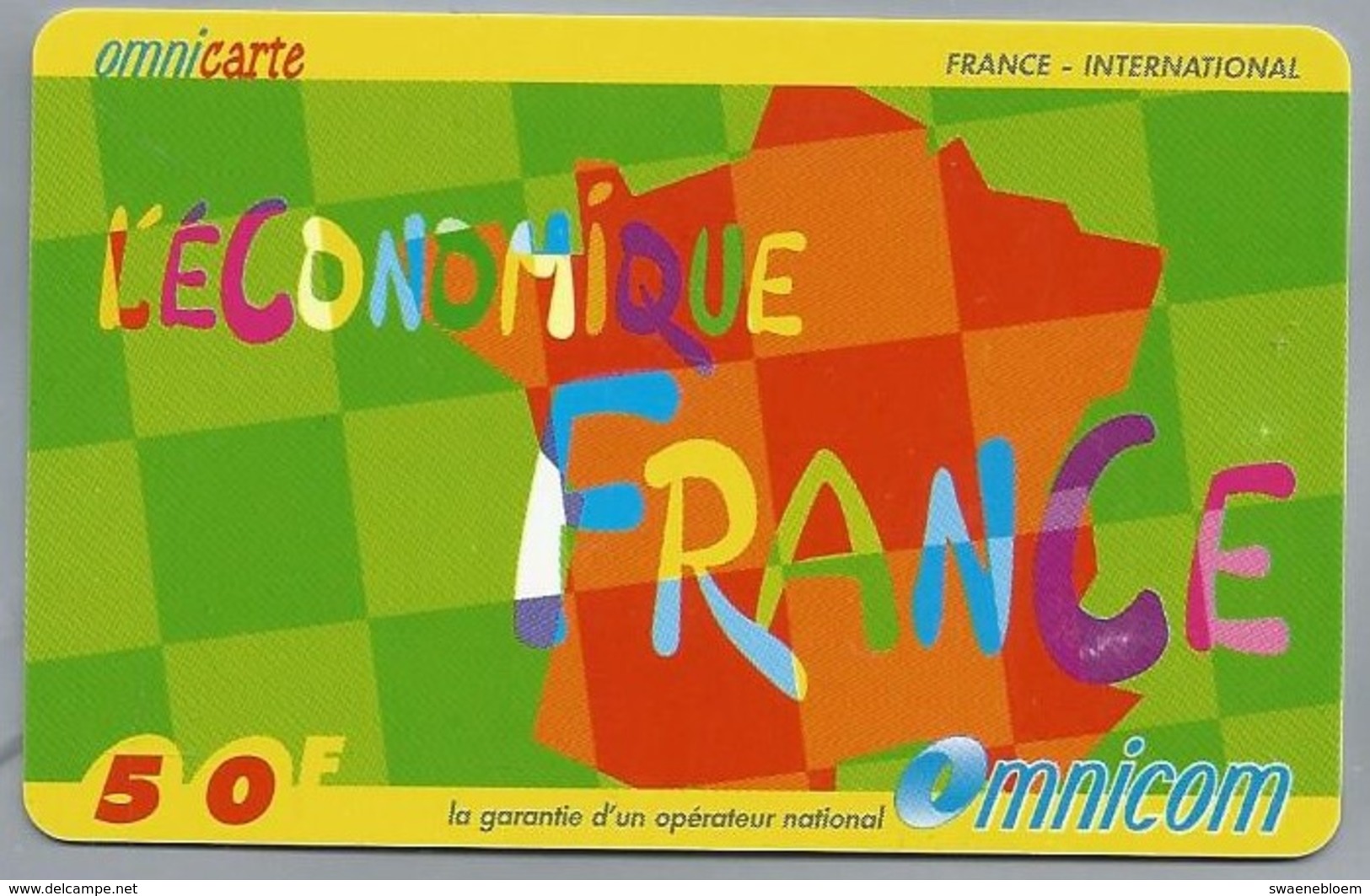 FR.- Omnicom. Télécarte France . Carte Prépayée . L'Économique France - Andere & Zonder Classificatie