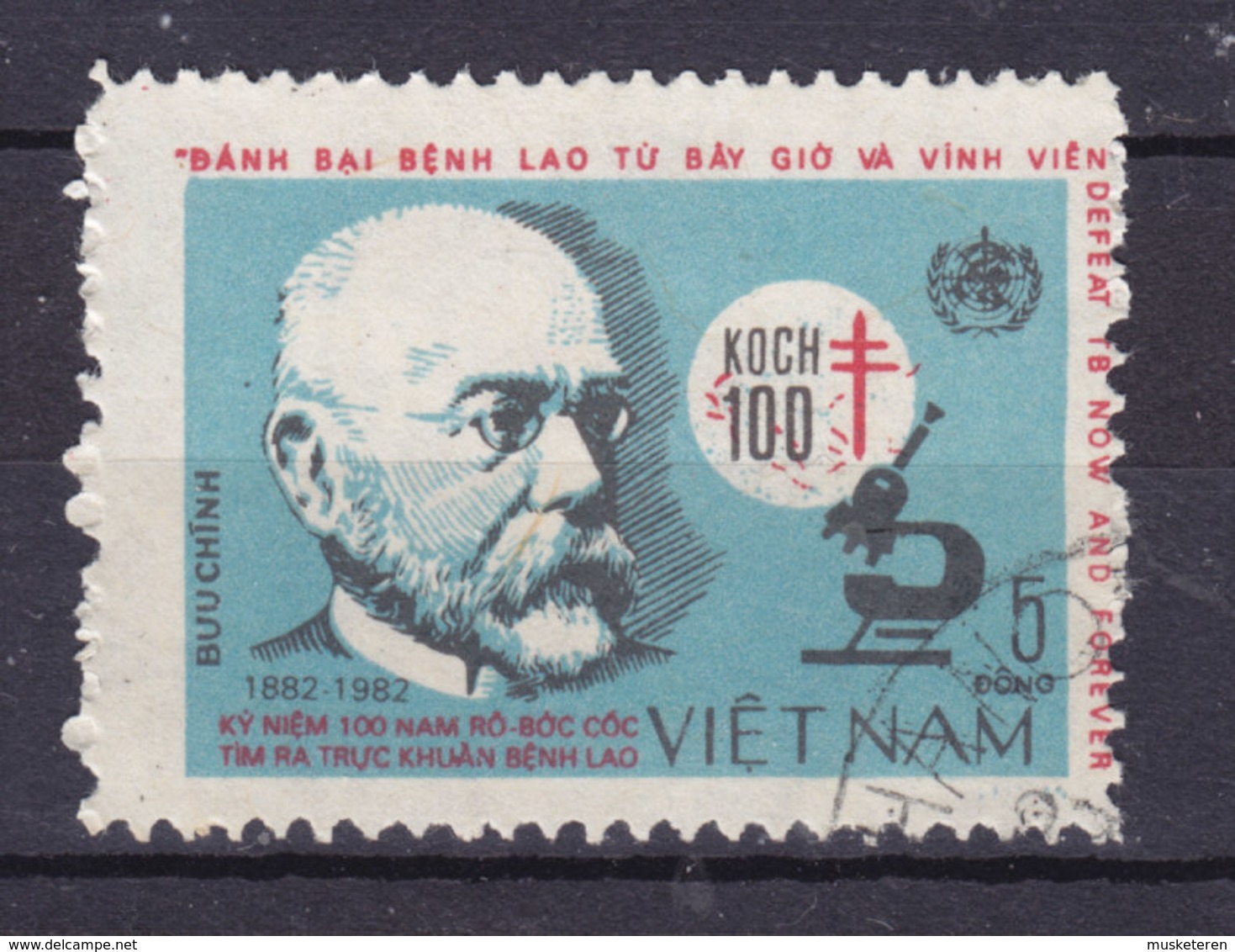 Vietnam 1983 Mi. 1308       5 D Robert Koch Deutscher Bakteriologe Mikroskop Tuberkulose Tuberculosis - Vietnam