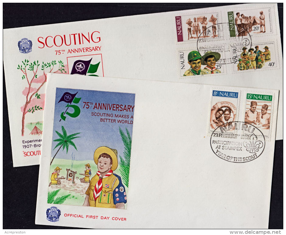 Ca0066 NAURU 1982, SG 256-61  75th Anniv Boy Scout Movement,  FDC - Nauru