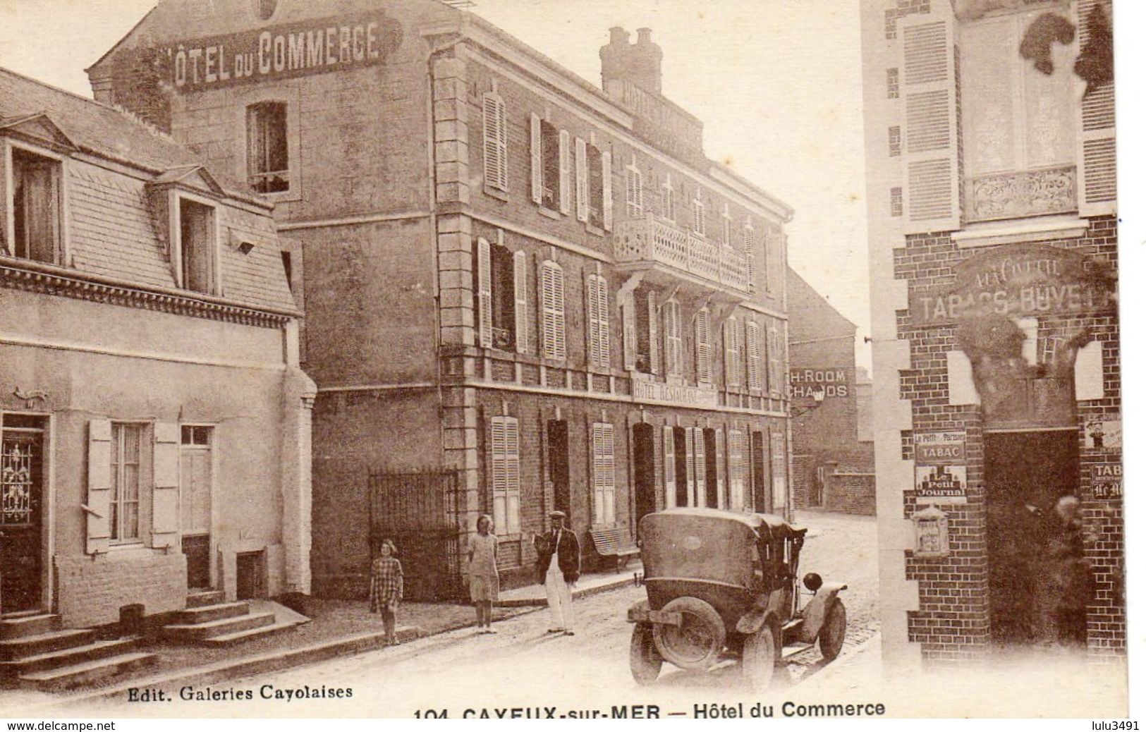 CPA - CAYEUX-sur-MER (80) - Aspect Du Quartier De L'Hôtel Du Commerce Et Du Bar Tabac à La Civette - Années 20 - Cayeux Sur Mer