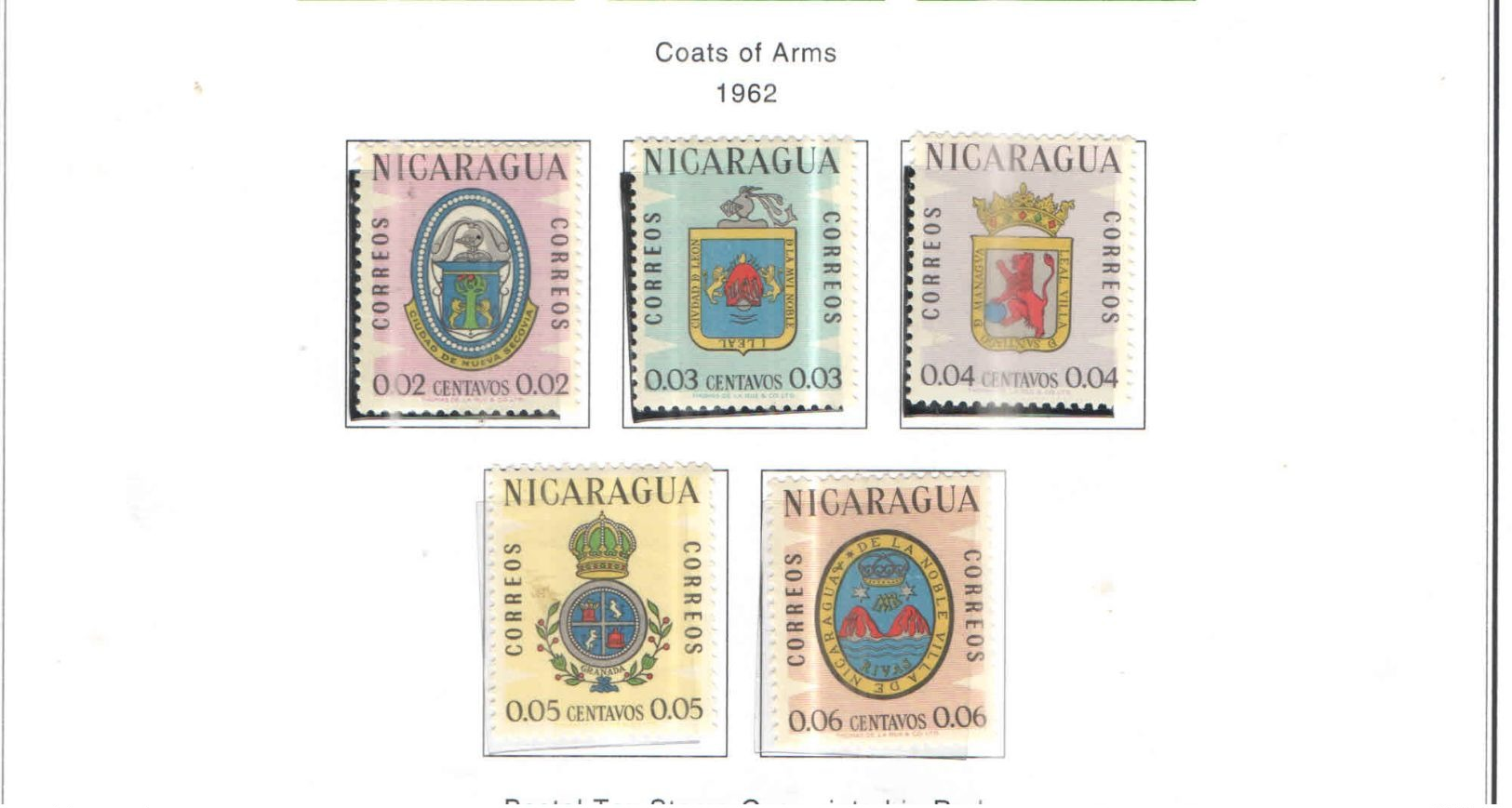 Nicaragua PO 1962 Arms  Scott.837/841+ Usato/Nuovi On Scott.Album See Scans - Nicaragua