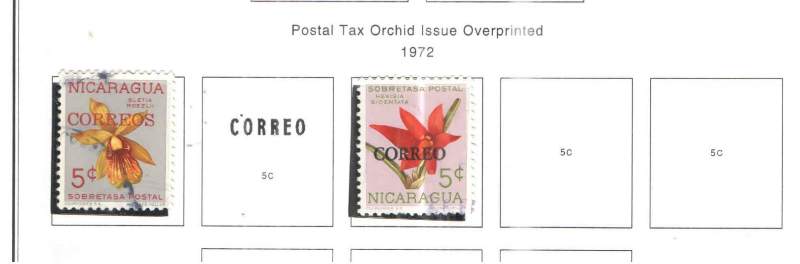 Nicaragua 1972 Tax Orchidee Ovpr. Scott.901+903++ Usato/Nuovi On Scott.Album See Scans - Nicaragua