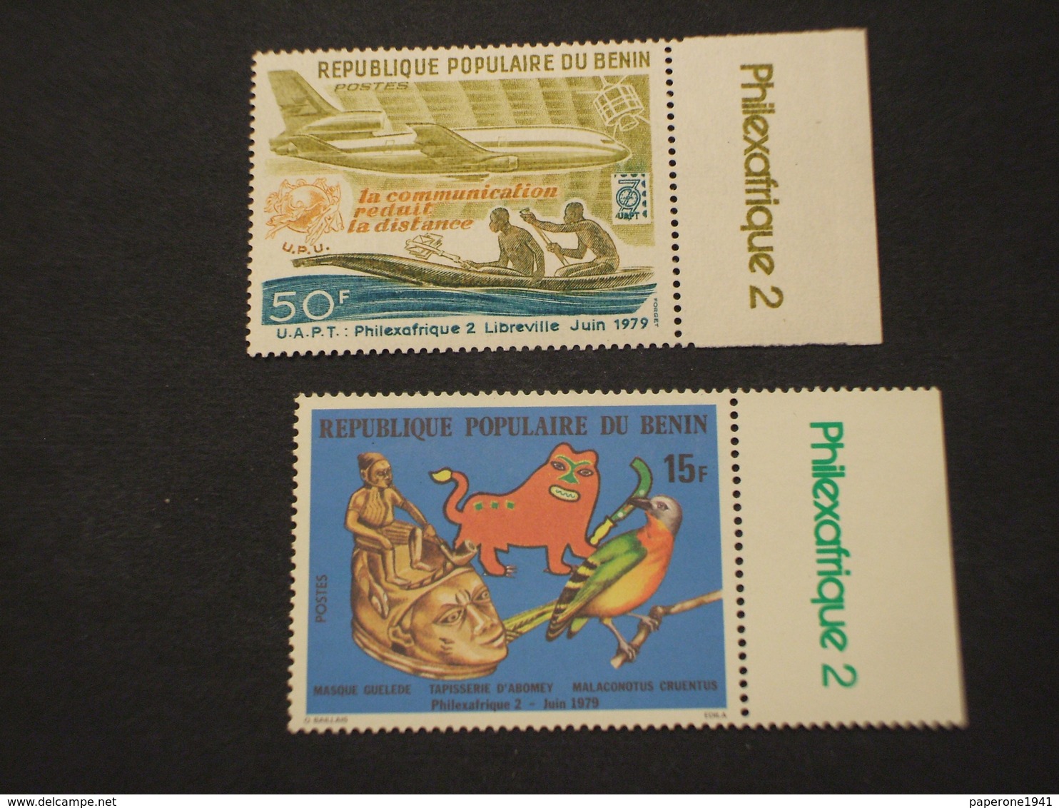 BENIN - 1979 MASCHERE/AEREO  2 VALORI - NUOVI(++) - Benin – Dahomey (1960-...)