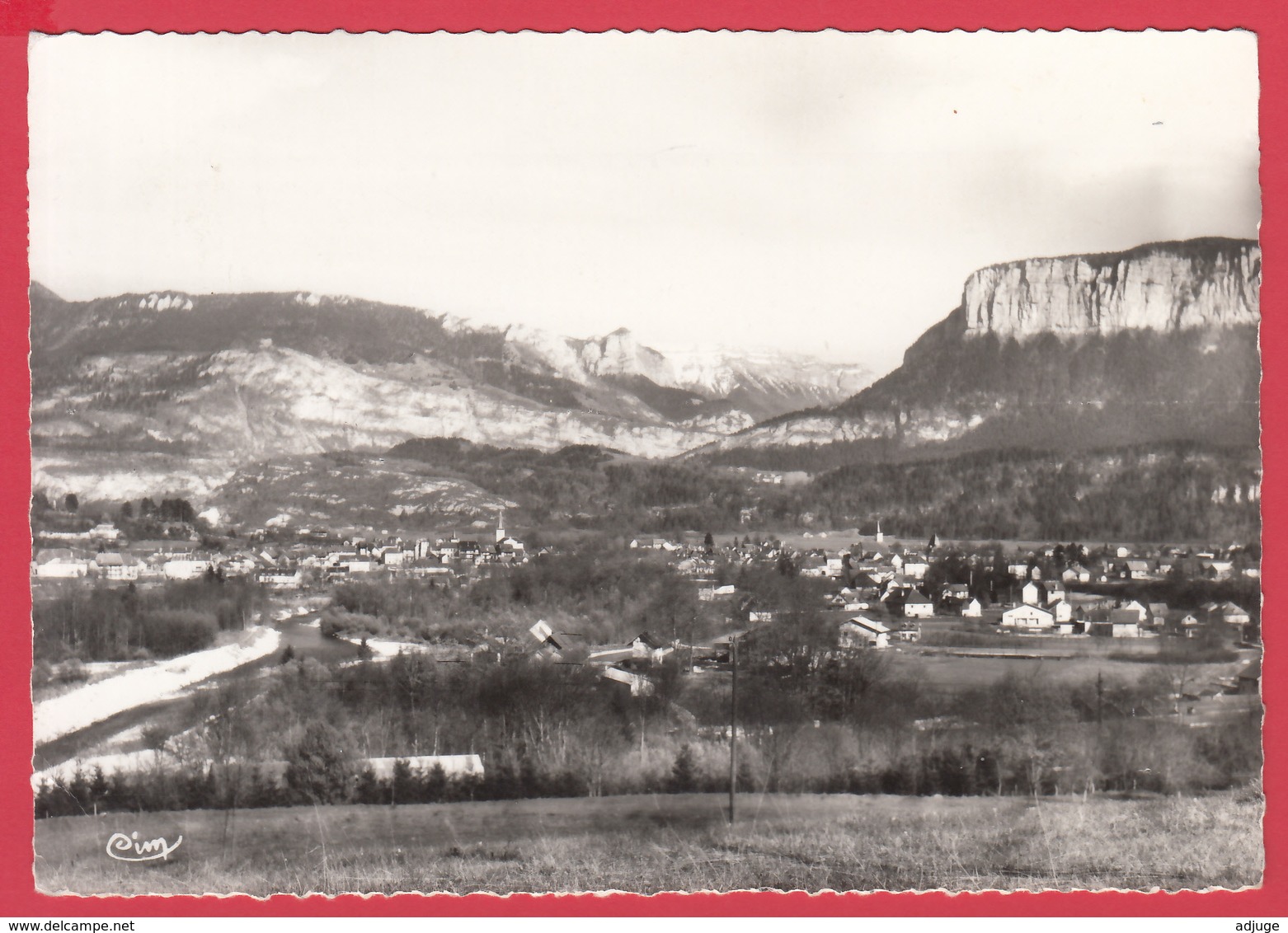 CPSM- LES ECHELLES _  ENTRE-DEUX-GUIERS _Vue Panoramique_Flamme Postale Chambéry - 2 SCANS - Les Echelles