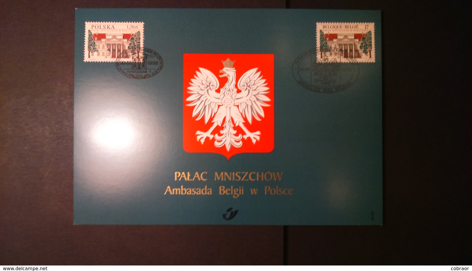 Émission Commune: Palais Mniszech à Varsovie (Belgique ) - Cartes Souvenir – Emissions Communes [HK]