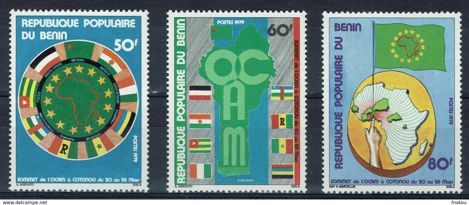 Benin, African And Malagasy Union, 1979, MNH VF  Complete Set Of 3 - Benin - Dahomey (1960-...)