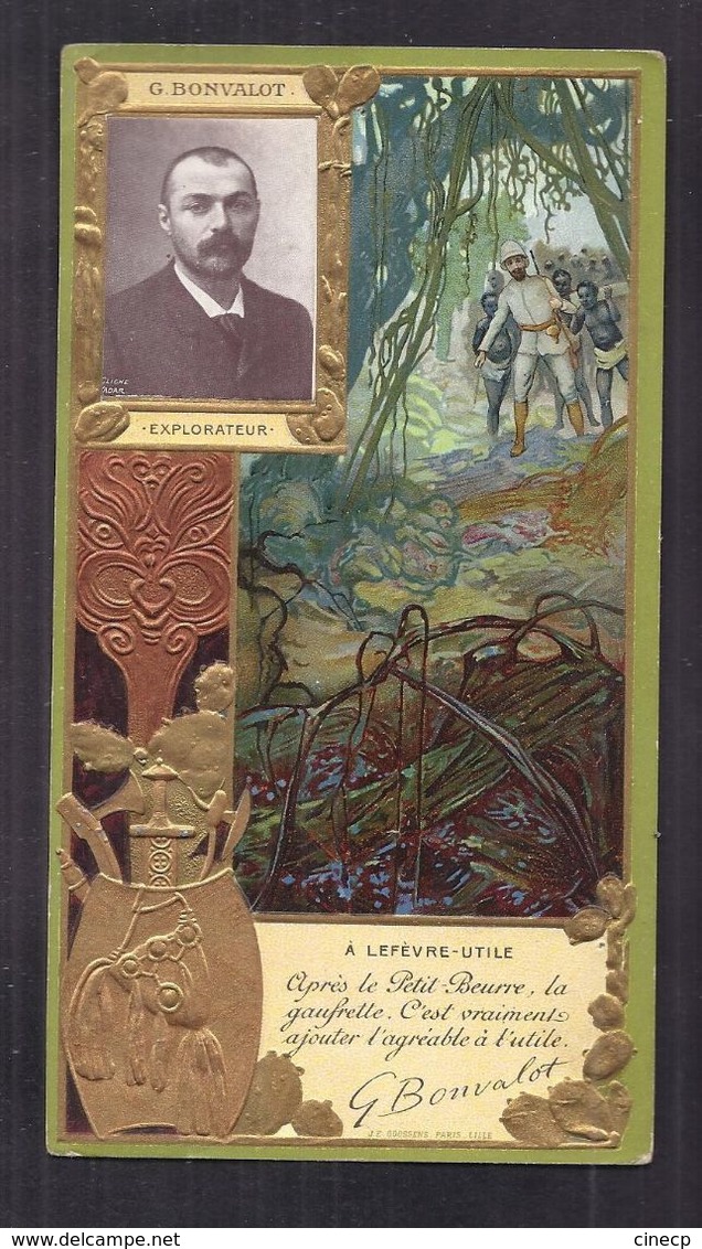 LU Biscuits Lefèvre Utile Chromo Gaufré Art Nouveau Célébrités Goossens  G. Bonvalot Explorateur - Lu