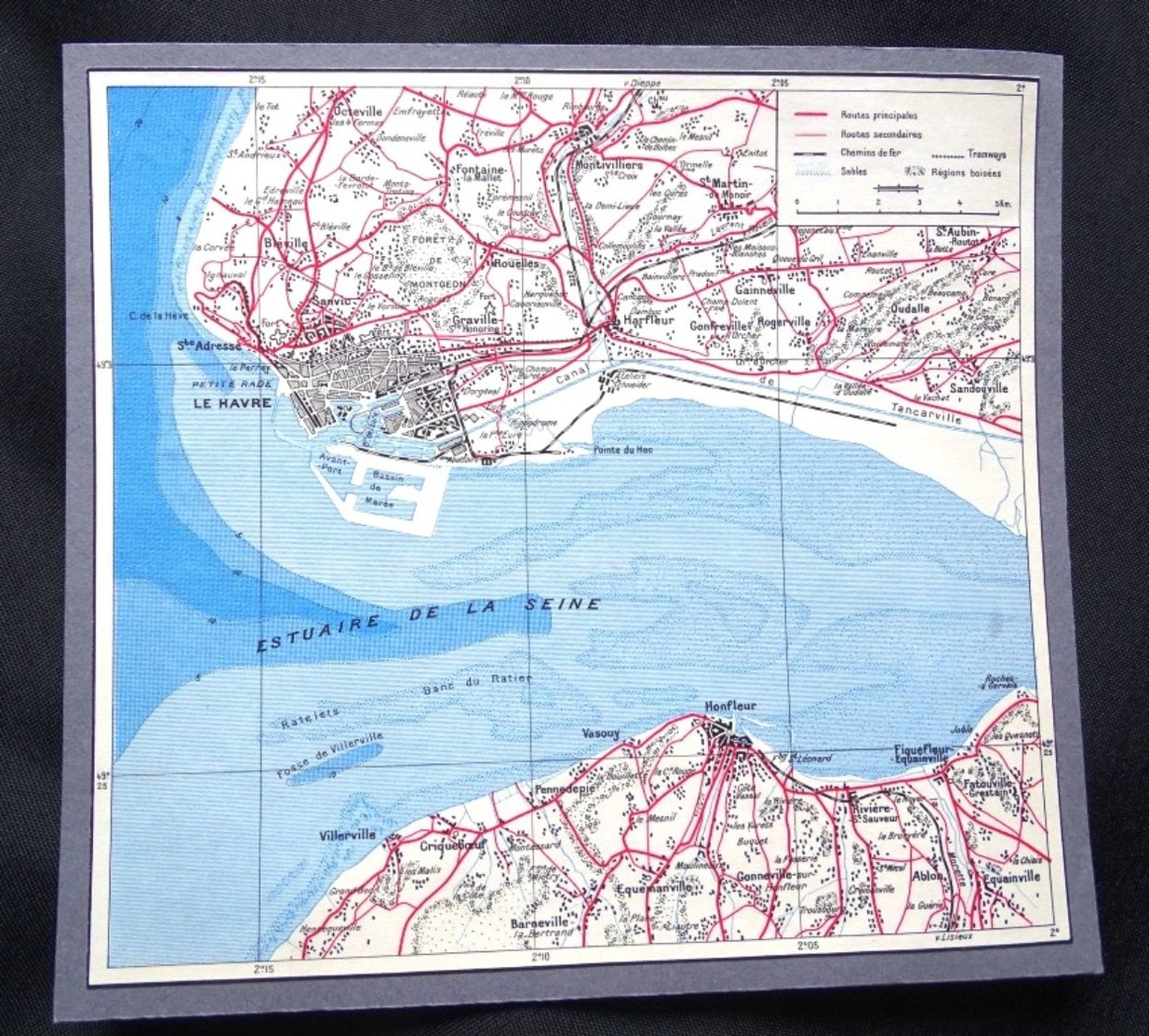 Plan Ancien De Le Havre, Harfleur, Montivilliers, Honfleur, ( Seine-Maritime), Datant De 1954. - Mapas Geográficas