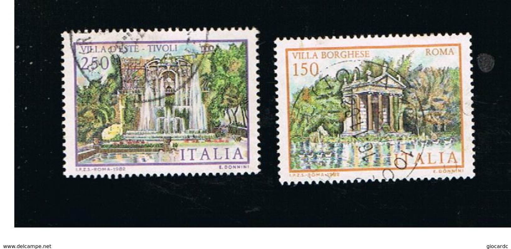 ITALIA REPUBBLICA  - SASS. 1610.1611  -      1982  VILLE D' ITALIA: D' ESTE, BORGHESE        -      USATO - 1981-90: Oblitérés