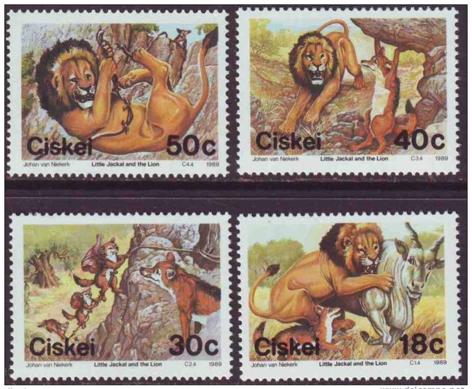 D90819 Ciskei South Africa 1989 TRADITIONAL FOLKLORE LION KING MNH Set - Afrique Du Sud Afrika RSA Sudafrika - Ciskei