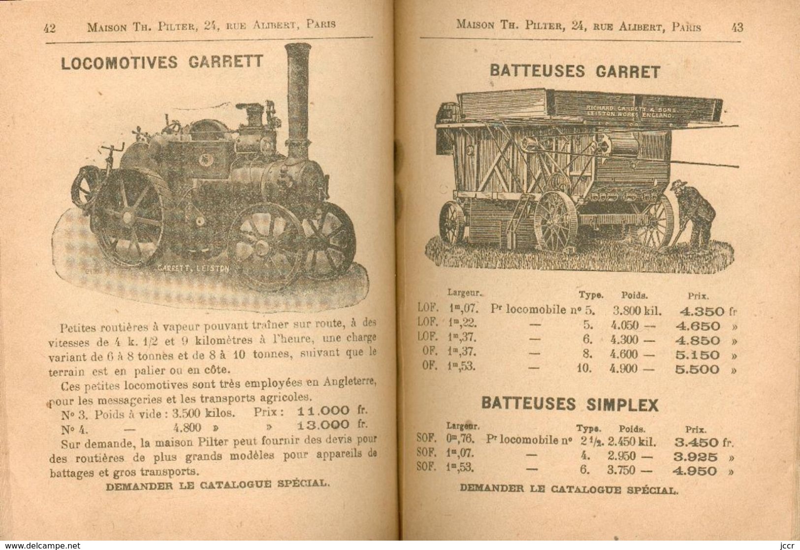 Catalogue Machines Agricoles - Maison Pilter - Paris - 1907