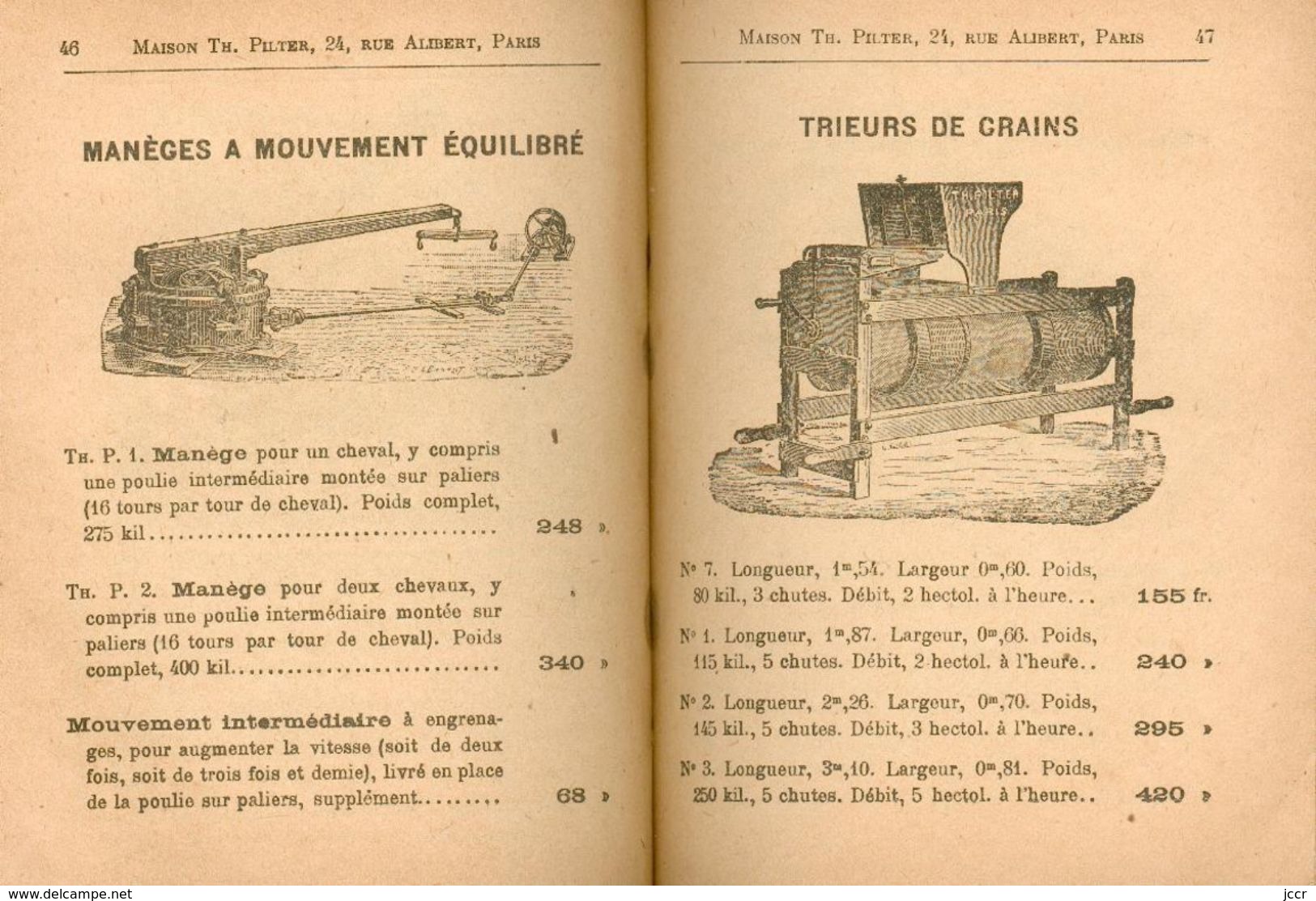 Catalogue Machines Agricoles - Maison Pilter - Paris - 1907