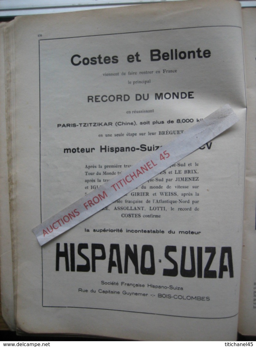 LA CONQUETE DE l'AIR 1929 n°12 - OCHS - CONGO- MINERVA- SABCA - FOKKER "F. 32" - JUNKERS "G. 38"-CAPRONI "97 R"