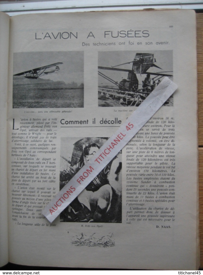 LA CONQUETE DE l'AIR 1929 n°12 - OCHS - CONGO- MINERVA- SABCA - FOKKER "F. 32" - JUNKERS "G. 38"-CAPRONI "97 R"