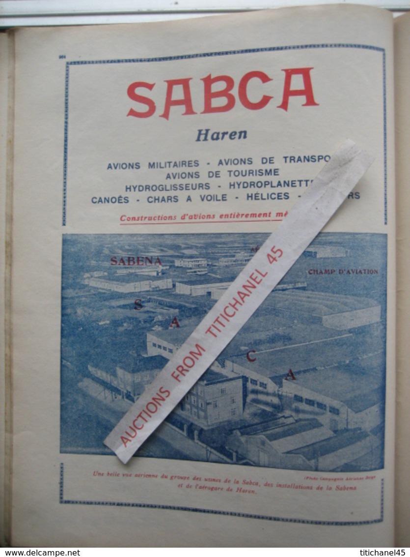 LA CONQUETE DE l'AIR 1929 n°12 - OCHS - CONGO- MINERVA- SABCA - FOKKER "F. 32" - JUNKERS "G. 38"-CAPRONI "97 R"