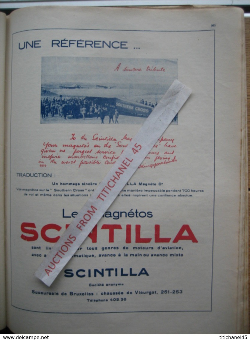 LA CONQUETE DE l'AIR 1929 n°12 - OCHS - CONGO- MINERVA- SABCA - FOKKER "F. 32" - JUNKERS "G. 38"-CAPRONI "97 R"