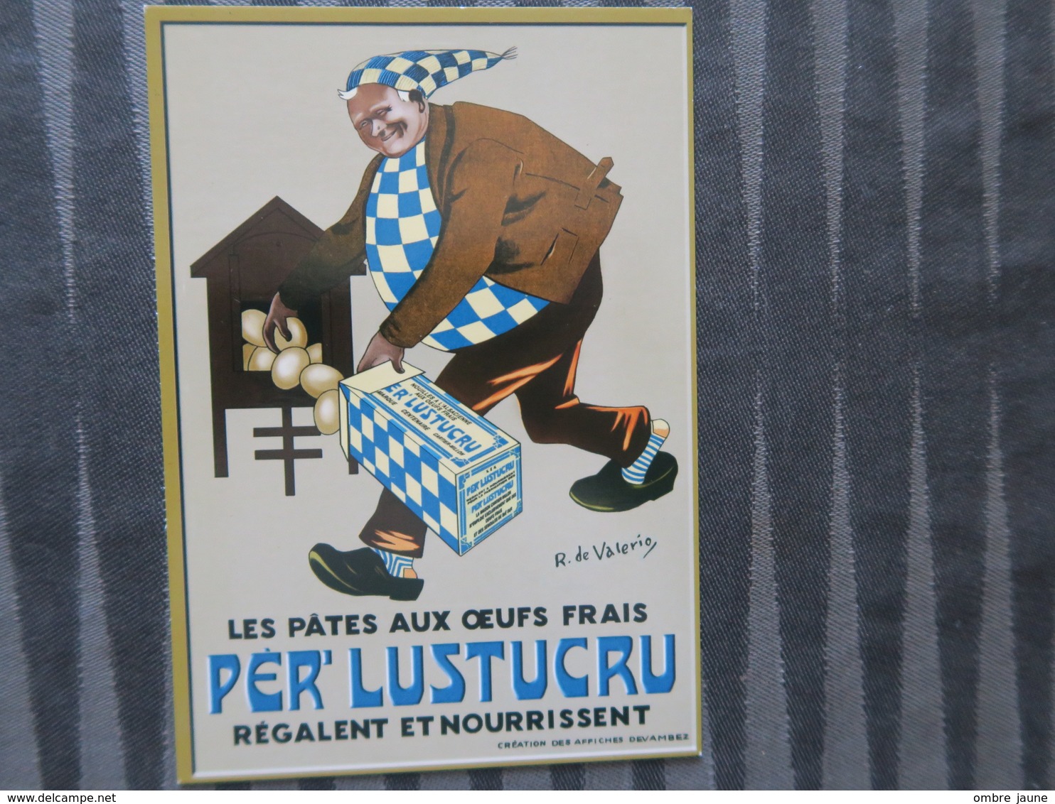 TI - CARTE PUBLICITAIRE - REPRODUCTION D'AFFICHE  - LES PATES AUX OEUFS FRAIS LUSTUCRU - Publicité