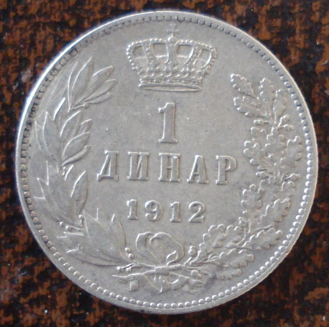 (J) SERBIA: Silver Dinar 1912 VF+ (2548) - Serbie