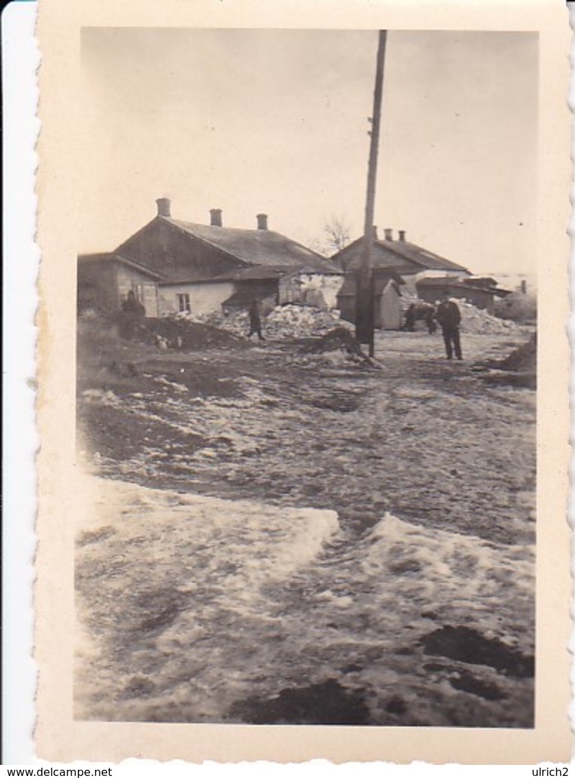 Foto Dorf In Osteuropa Im Schlamm - 2. WK - Ca. 1940 - 8*5cm (33042) - Orte