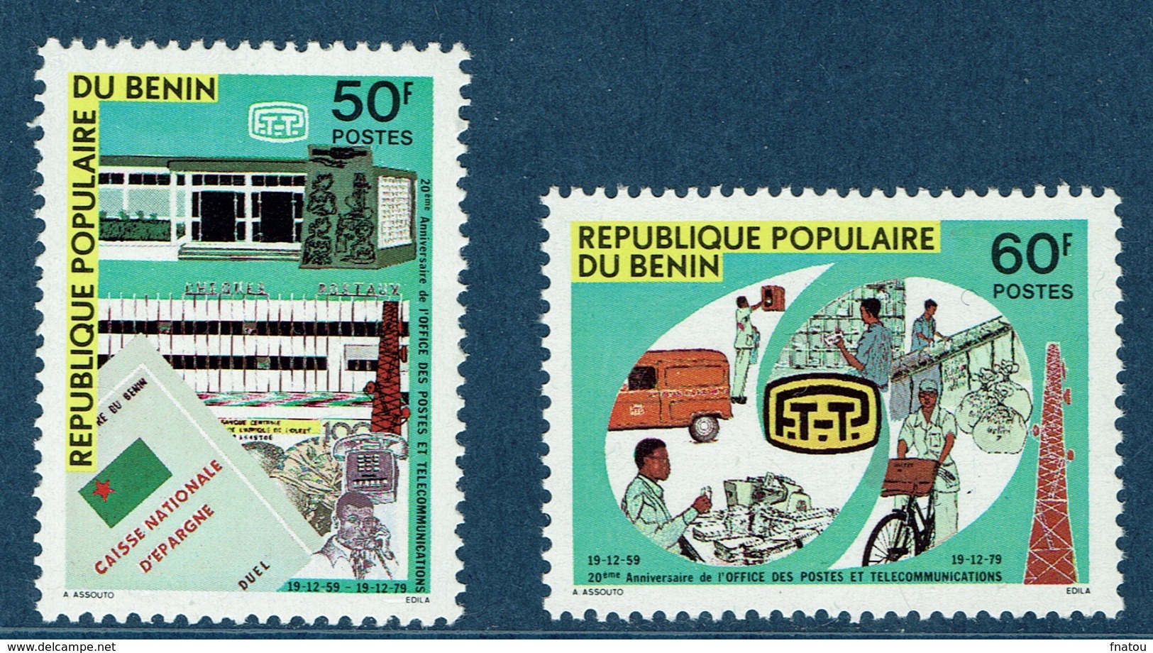 Benin, Beninese Post, 1980, MNH VF  A Pair - Benin – Dahomey (1960-...)