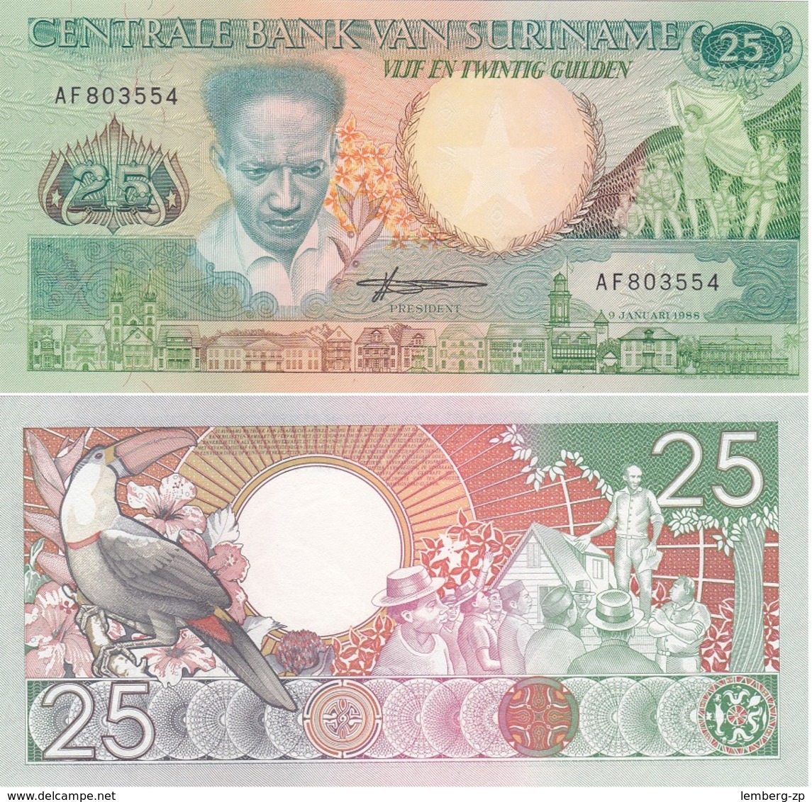 Suriname - 25 Gulden 1988 UNC Lemberg-Zp - Suriname