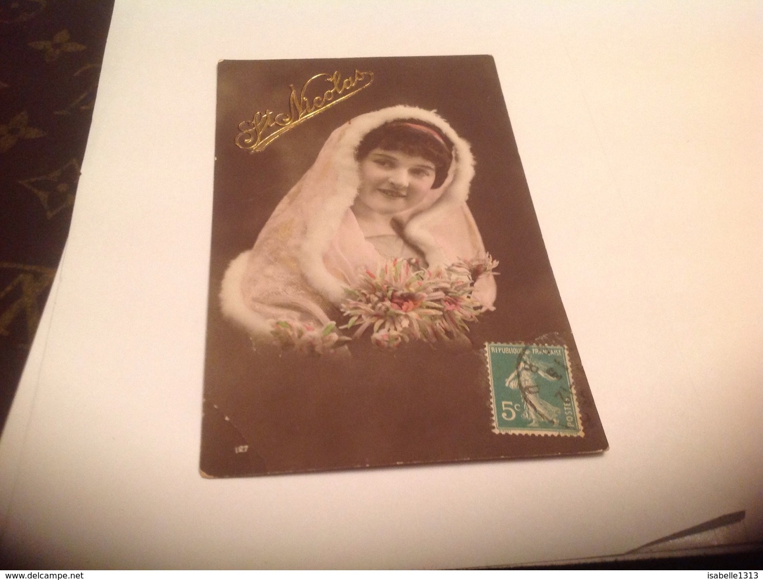 Photo Carte Fille Fillette Avec Fleurs Saint Nicolas - Saint-Nicolas