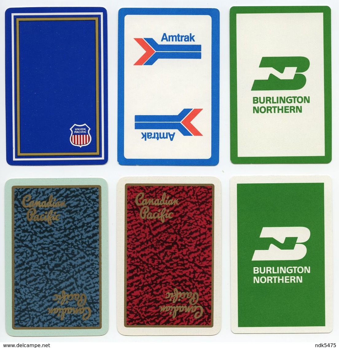 6 US RAILWAY PLAYING CARDS : ALL DIFFERENT - Spoorweg