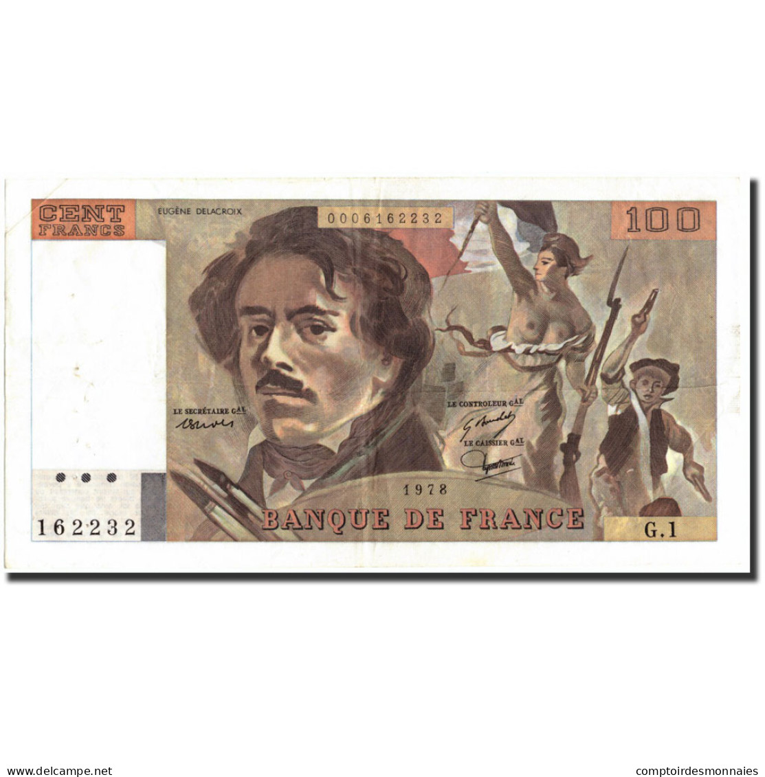 France, 100 Francs, 100 F 1978-1995 ''Delacroix'', 1978, 1978, TB+ - 100 F 1978-1995 ''Delacroix''