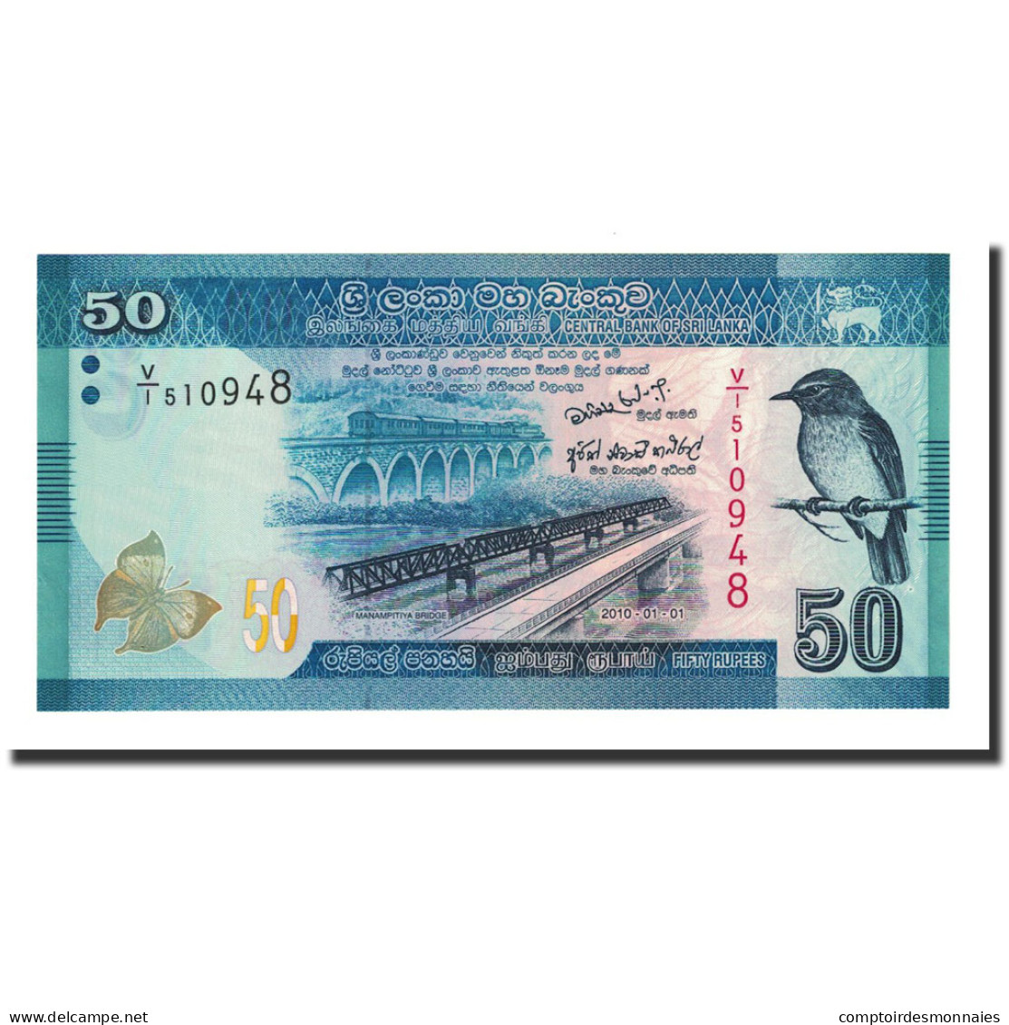 Billet, Sri Lanka, 50 Rupees, 2010-01-01, KM:124a, NEUF - Sri Lanka