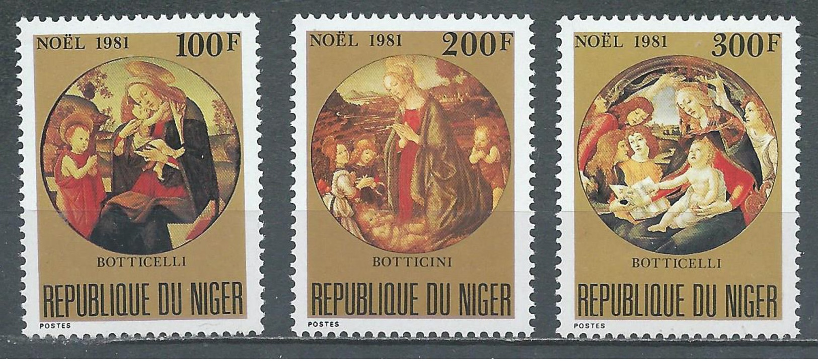 Niger YT N°560/562 Noel 1981 Tableaux Neuf ** - Niger (1960-...)