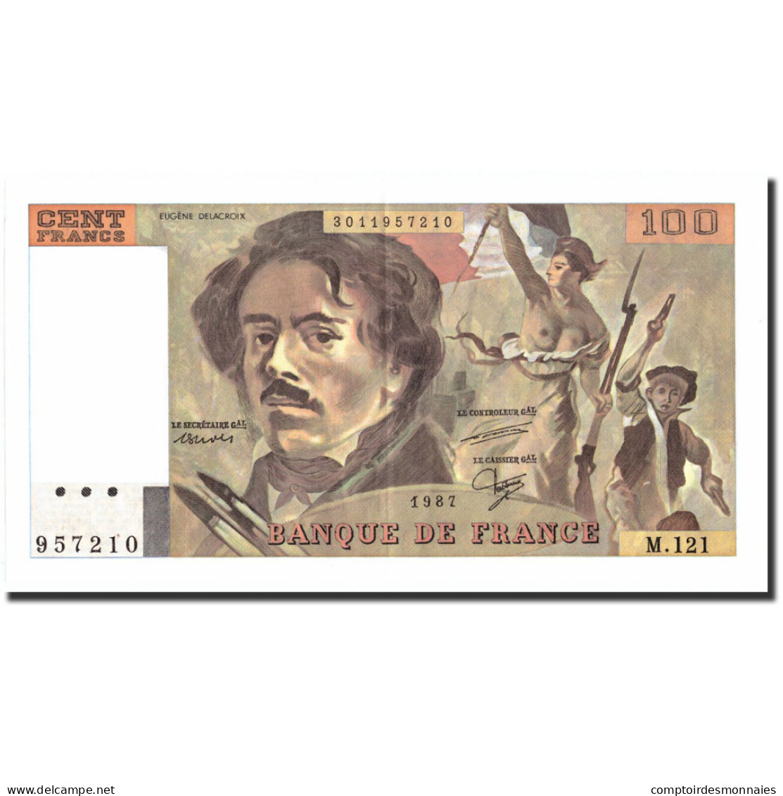 France, 100 Francs, 100 F 1978-1995 ''Delacroix'', 1987, 1987, SPL - 100 F 1978-1995 ''Delacroix''