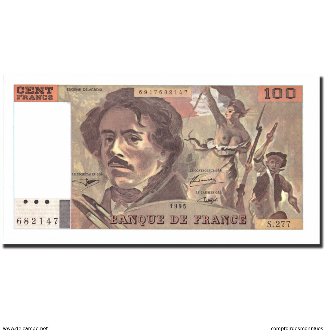France, 100 Francs, 100 F 1978-1995 ''Delacroix'', 1995, 1995, SPL+ - 100 F 1978-1995 ''Delacroix''