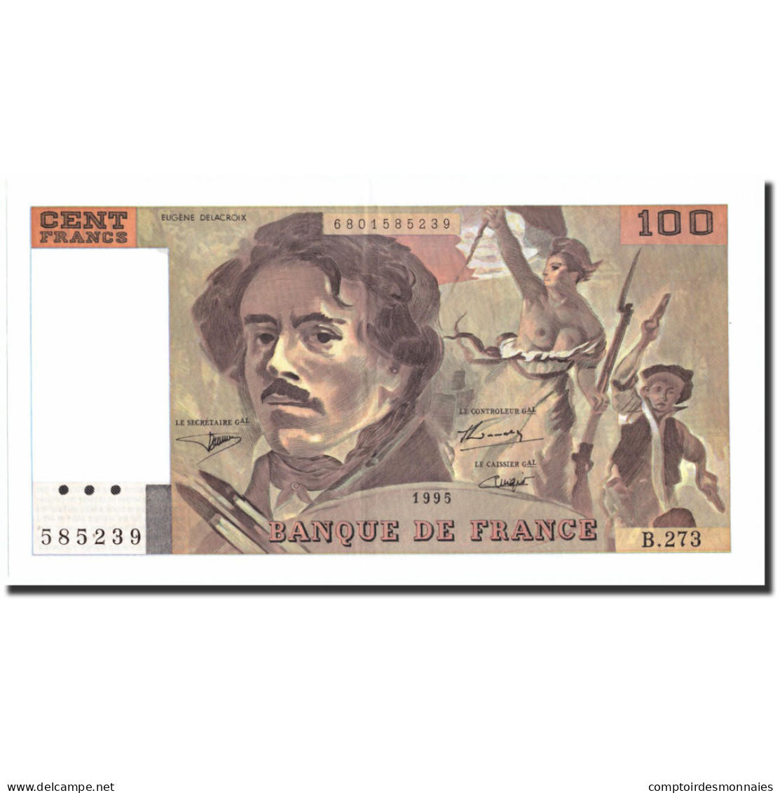 France, 100 Francs, 100 F 1978-1995 ''Delacroix'', 1995, 1995, SUP+ - 100 F 1978-1995 ''Delacroix''