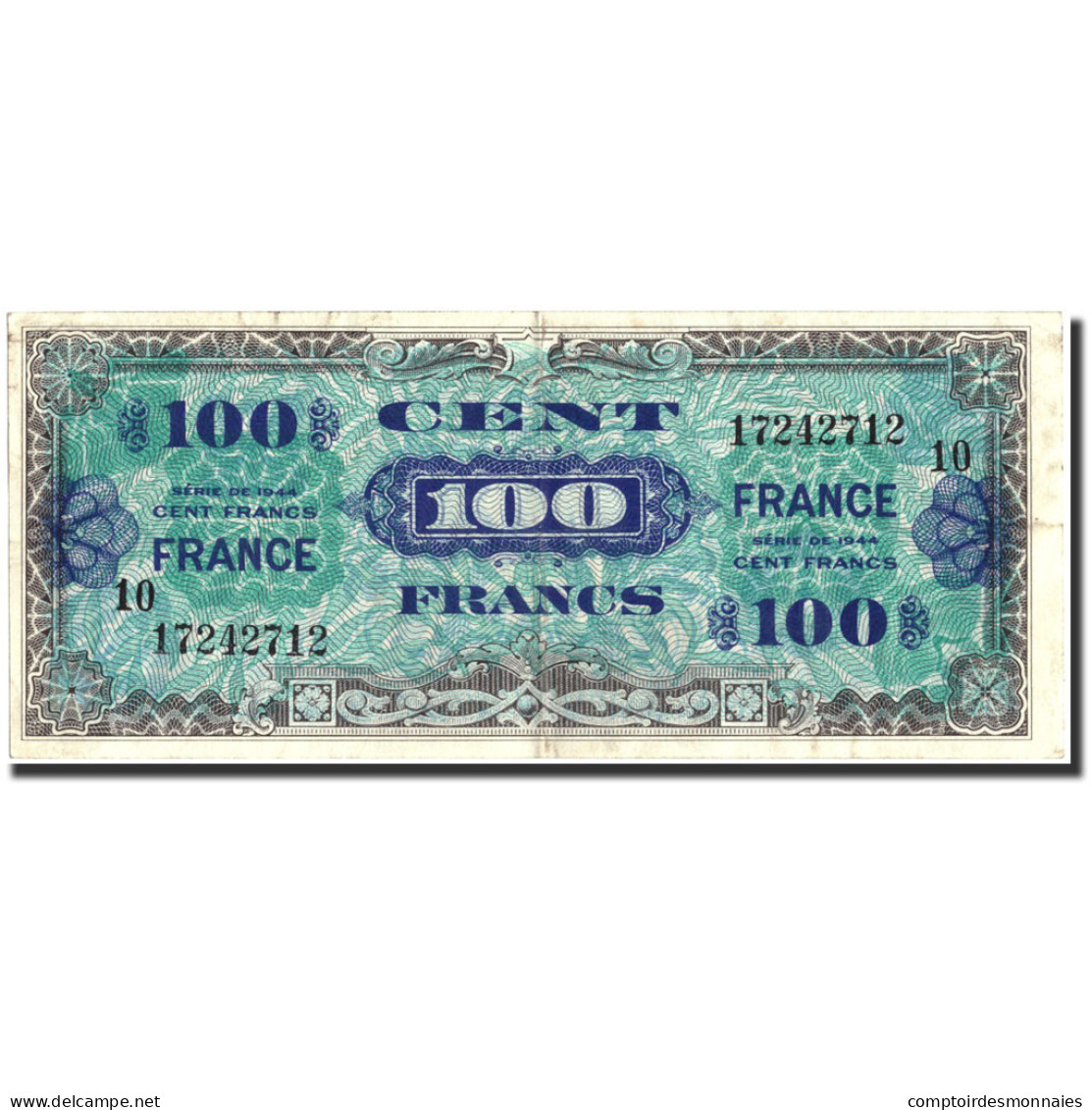 France, 100 Francs, 1945 Verso France, 1945, 1945, TTB, Fayette:VF25.10, KM:123e - 1945 Verso Frankreich