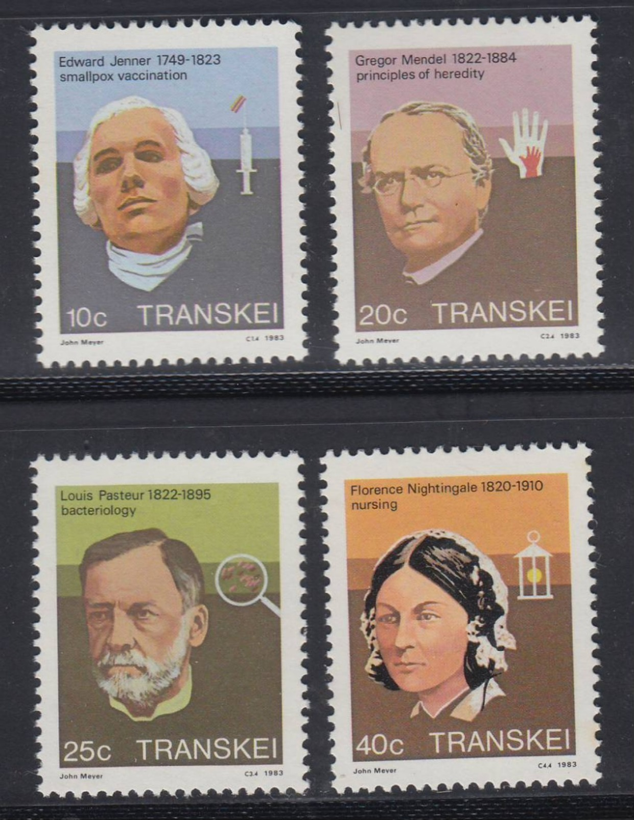 D90819 Transkei 1983 South Africa HEROES Of MEDICINE DISCOVERIES Doctors MNH Set - Afrique Du Sud Afrika RSA Sudafrika - Transkei